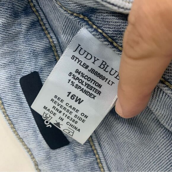 Judy Blue Jogger Jeans Light Wash Denim Sz 15 Drawstring High Waist JB88691 - Picture 3 of 13
